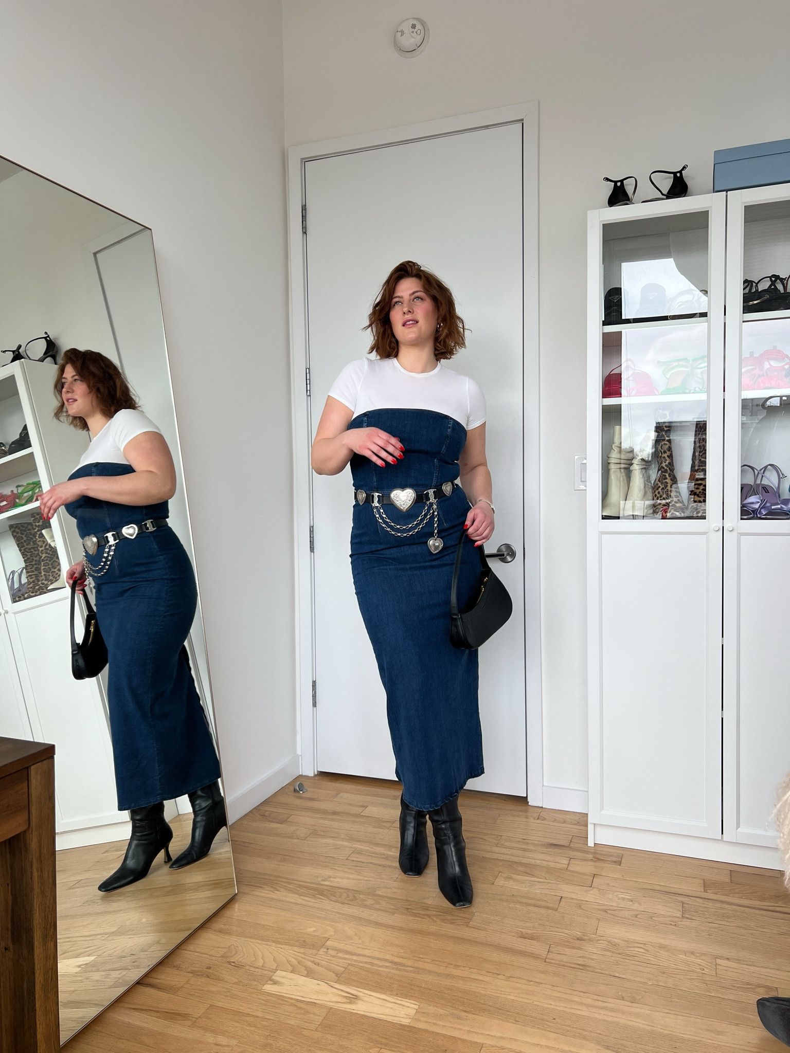 Styling a white tee for spring day 5! This denim maxi dress is the perfect winter to spring transitional piece - paired with a chunky belt for texture 

Midsize fashion, curvy girl fashion, spring fashion, spring outfit, spring outfit inspiration, style inspiration, outfit inspiration 

#LTKstyletip #LTKSpringSale #LTKmidsize