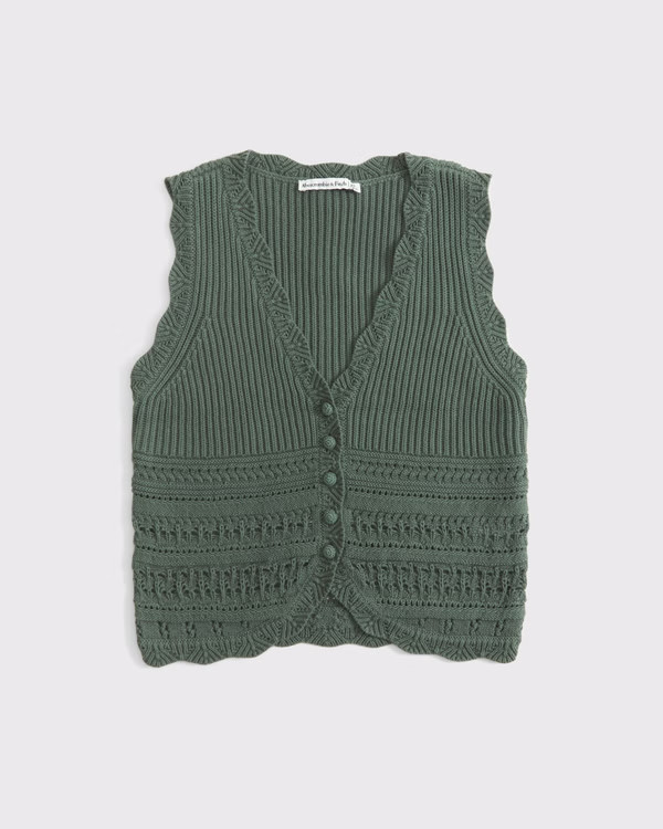 Textural V-Neck Sweater Vest | Abercrombie & Fitch (US)