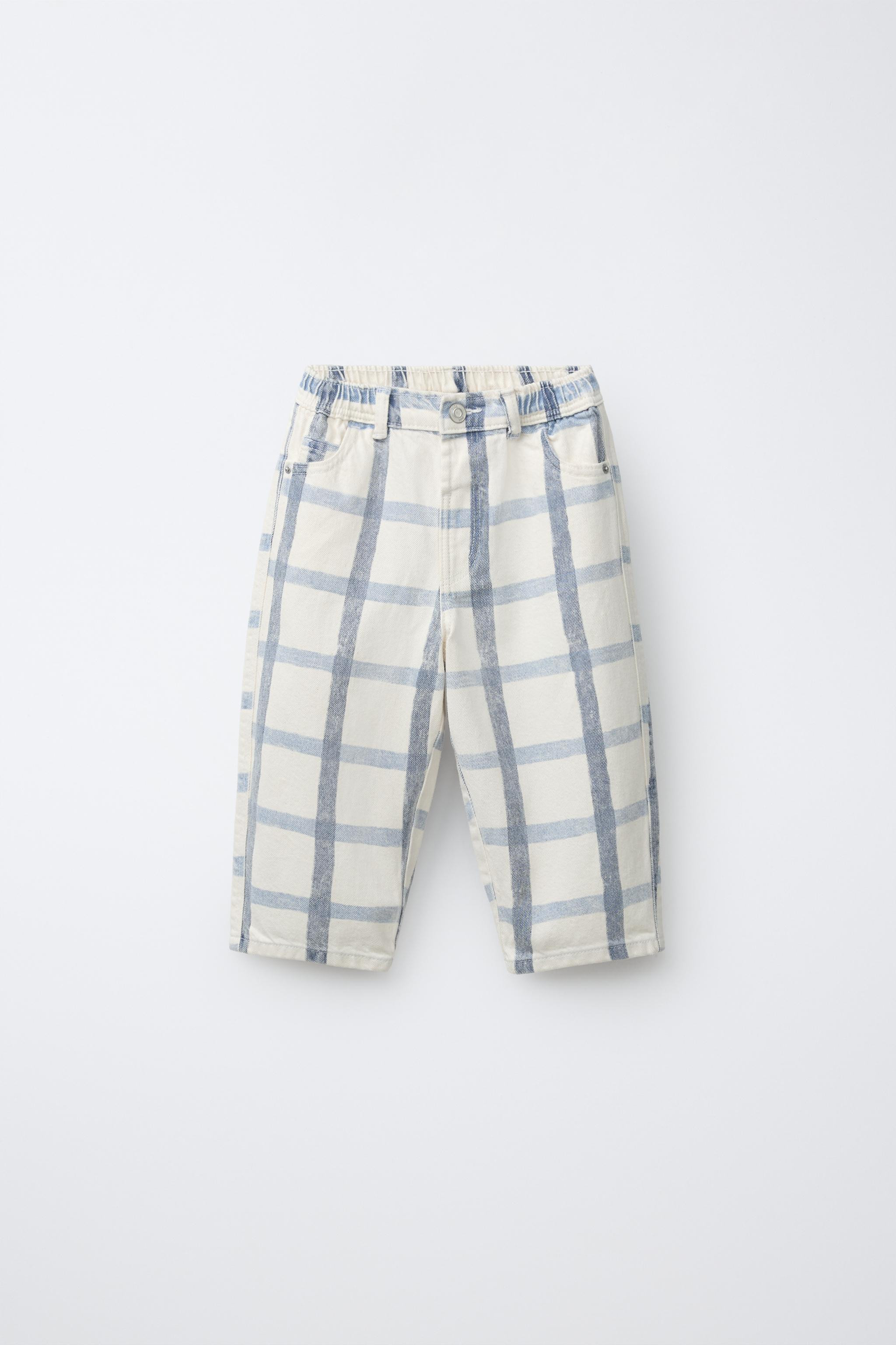 Baggyhose mit elastischem Bund und Knopfverschluss vorne. Vordertaschen und aufgesetzte Ges\u00e4... | Zara DE