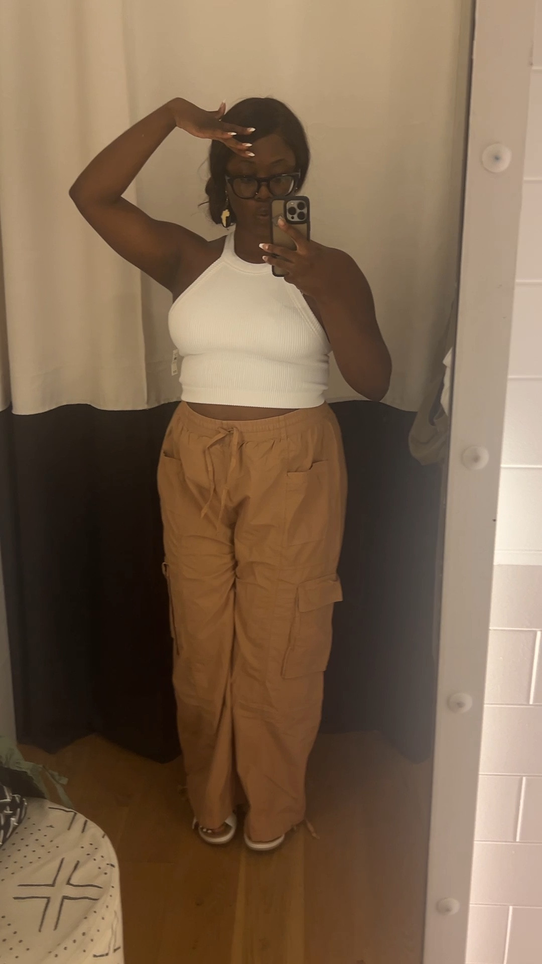 Summer Athleisure outfit from Aerie

Large White Top and XL cargo pants 
Women 12/14 200+ lbs

#LTKSeasonal #LTKSaleAlert #LTKFindsUnder50