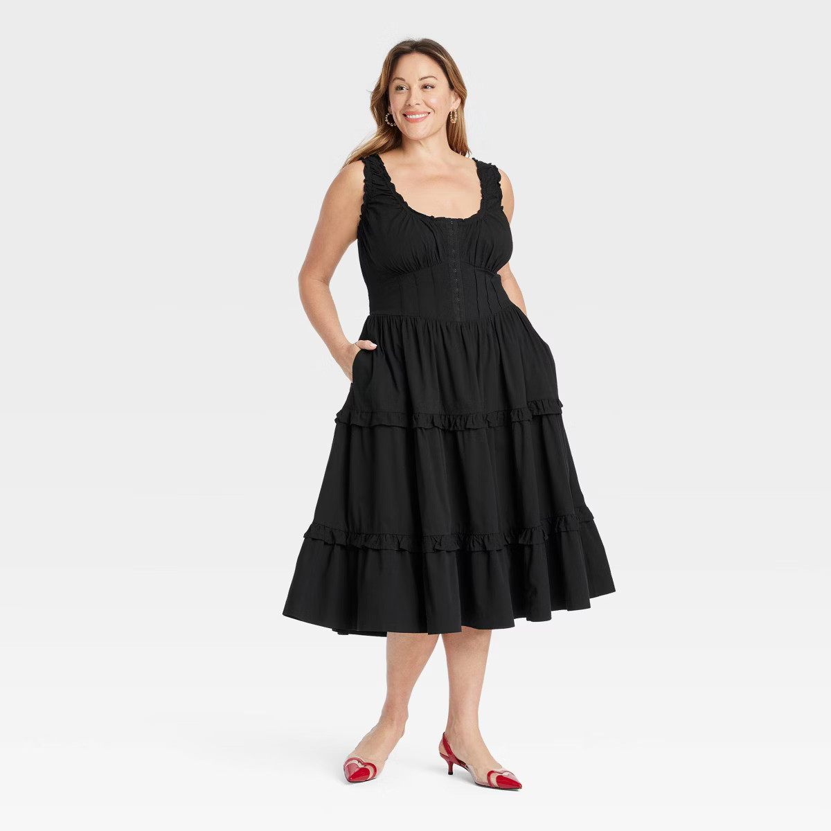 Women's Corset Midi A-Line Dress - Ava & Viv™ | Target
