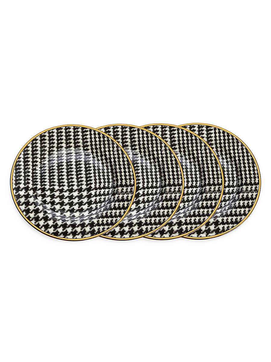 Wessex 4-Piece Dessert Plate Set - Black White | Saks Fifth Avenue