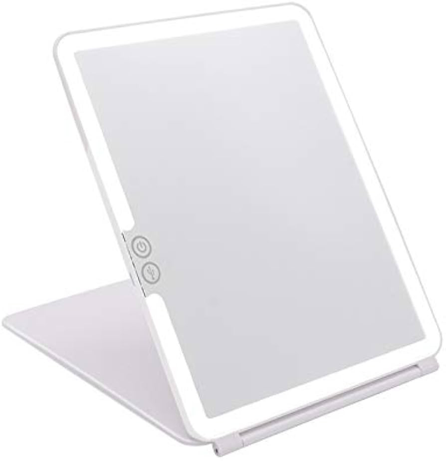 deweisn Folding Lighted Makeup Mirror with 72 LEDs 3 Colors Light Modes USB Rechargable 1800mA Ba... | Amazon (US)