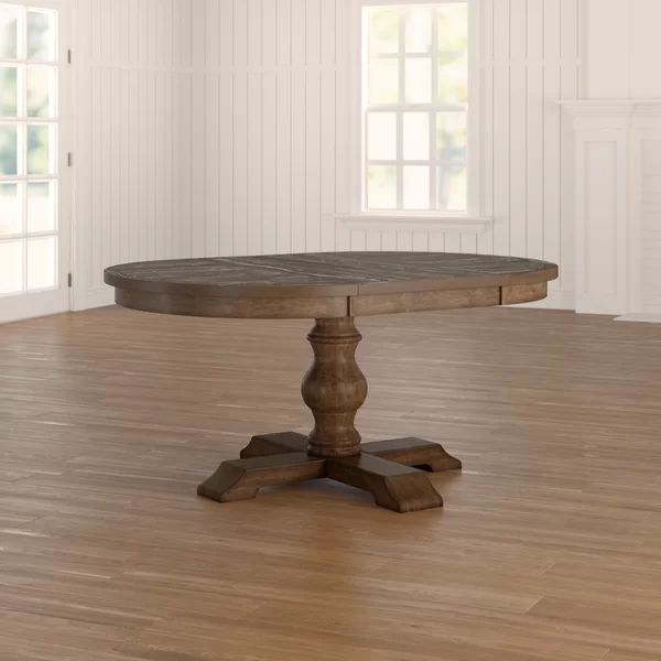 Ostler Extendable Solid Oak Pedestal Dining Table | Wayfair North America