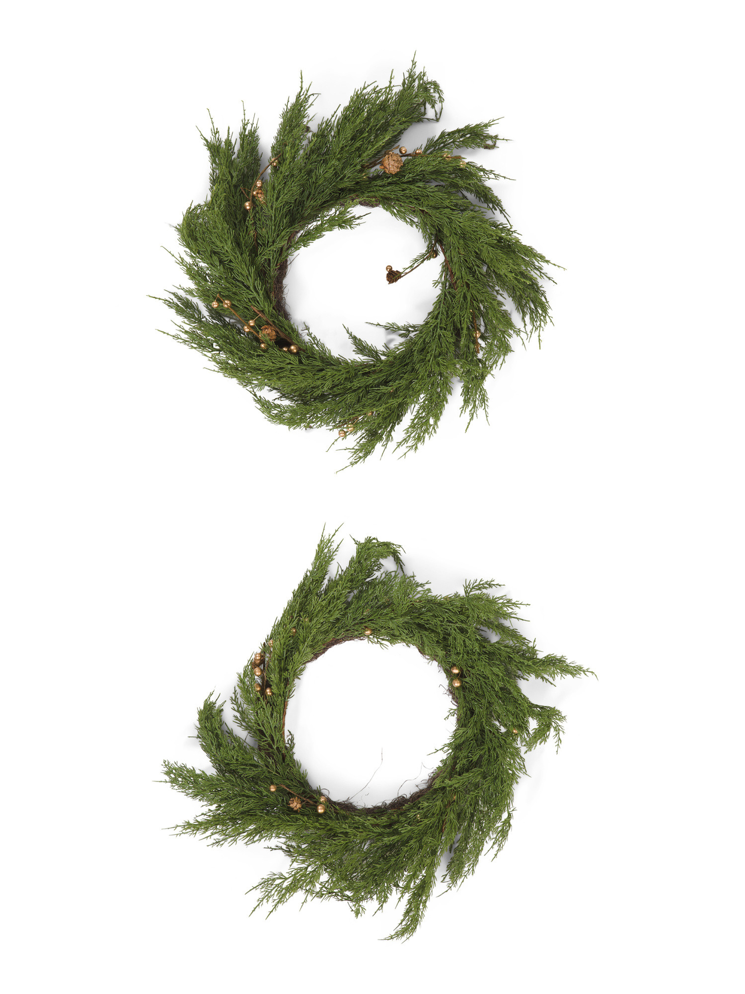 Set Of 2 24in Wreath And 9ft Garland Real Touch Set | Plants & Planters | Marshalls | Marshalls
