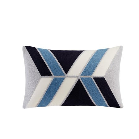 Ink and Ivy INK+IVY Aero Blue Cotton Embroidered Abstract Decorative Throw Pillow | Walmart (US)