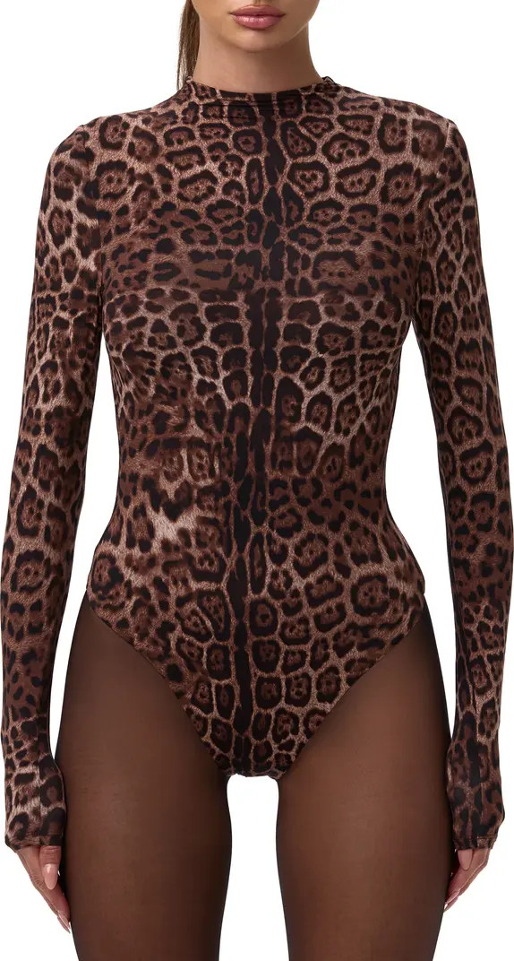 Naked Snakeskin Print Long Sleeve Bodysuit | Nordstrom