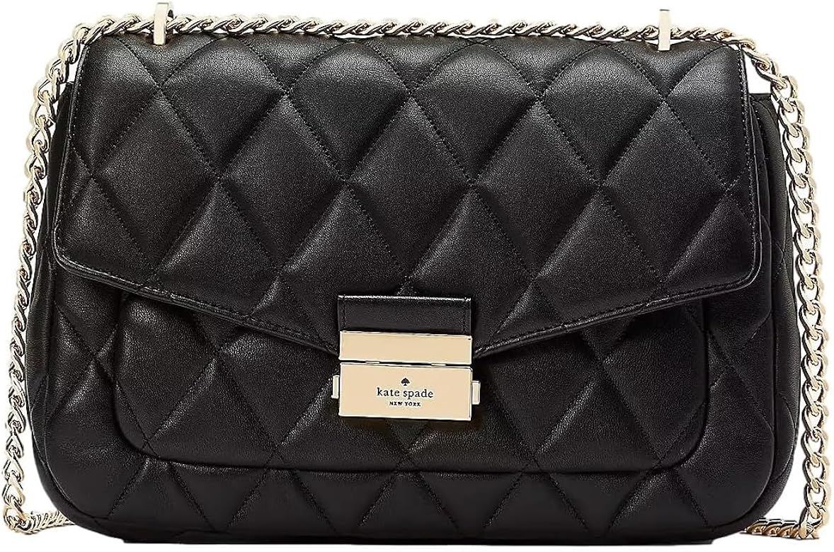 Kate Spade New York Women's Carey Smooth Leather Medium Flap Quilted Shoulder Bag | Amazon (US)