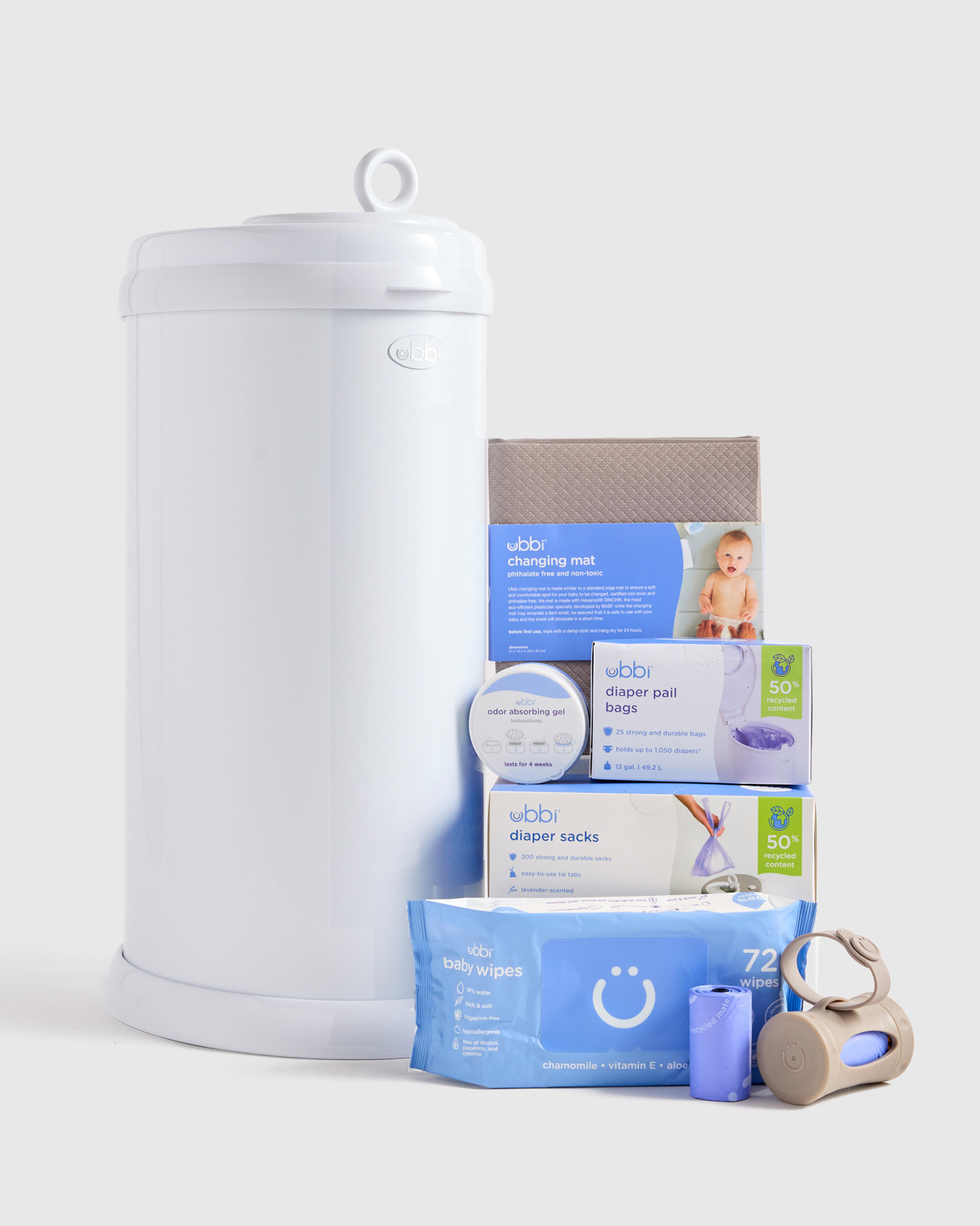 Quince | Ubbi | Stainless Steel Diaper Pail Gift Set in White | Quince