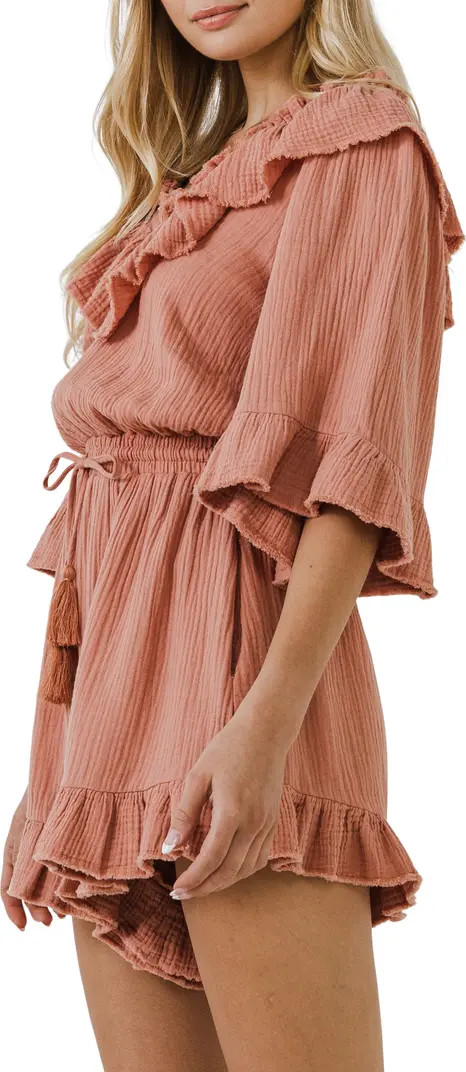 Free the Roses Ruffle Detail Cotton Romper | Nordstrom | Nordstrom