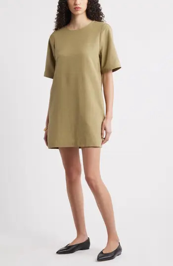 Nordstrom Short Sleeve Shift Dress in Olive Covert at Nordstrom Rack, Size Large | Nordstrom Rack