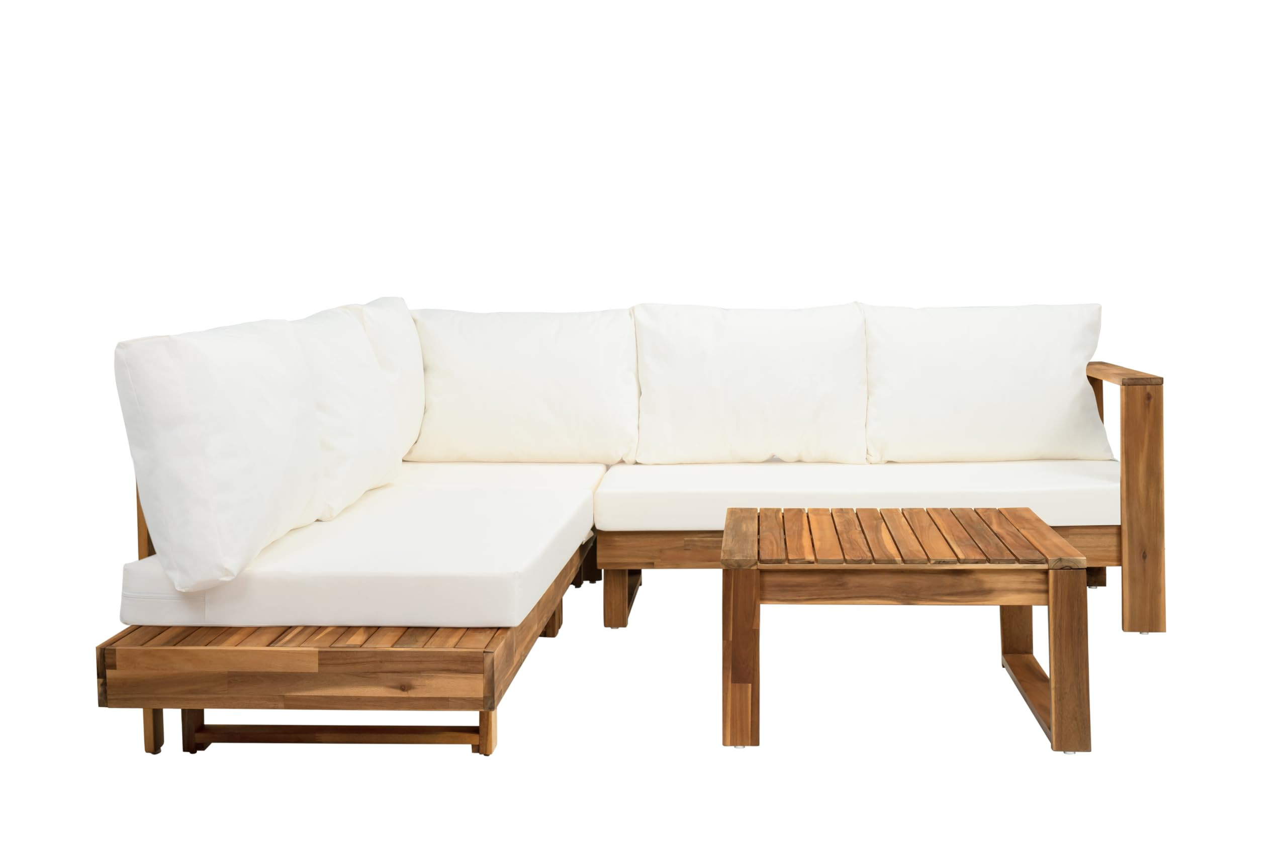 Christopher Knight Home Tenny 5-Seater Acacia Wood Patio Furniture Set, Outdoor Conversation Set ... | Amazon (US)