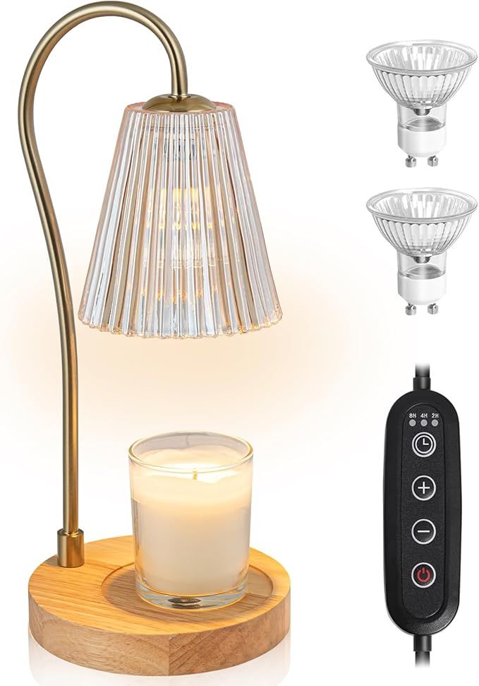 Vintage Candle Lamp Warmer, Dimmable Candle Warmer Lamp with Timer, Housewarming Gifts for Women,... | Amazon (US)