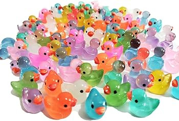 60 Pcs Mini Resin Ducks Luminous Tiny Ducks Miniature Duck Glow in The Dark for DIY Garden Dollho... | Amazon (US)