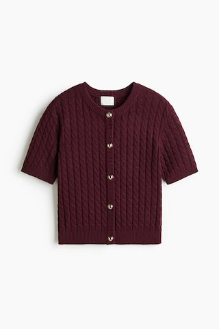 H & M - Cable-Knit Cardigan - Red | H&M (US + CA)