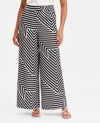 Women's Printed Pull-On Wide-Leg Pants, Macy's Exclusive | Macy's