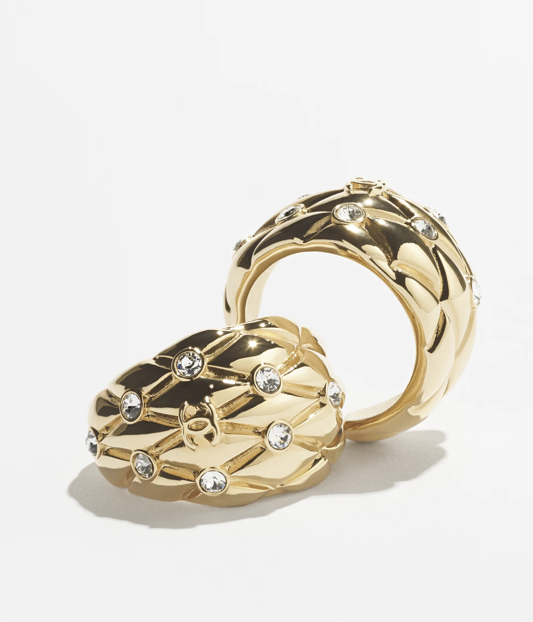 Hoop earrings - Metal & strass, golden & crystal — Fashion | CHANEL | Chanel, Inc. (US)
