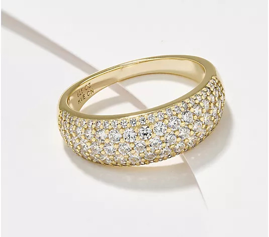 Make Your Selection: Diamonique Classics Pave Band Ring, Sterling Silver | QVC