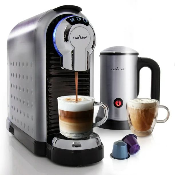 NutriChef PKNESPRESO70 - Espresso Machine & Milk Frother - Automatic Capsule Espresso Maker with ... | Walmart (US)
