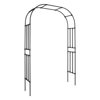 Metal Garden Arbor, 15.75 in. x 59.06 in. Archway with Stakes, Durable Outdoor Trellis Metal Black Arbor | The Home Depot
