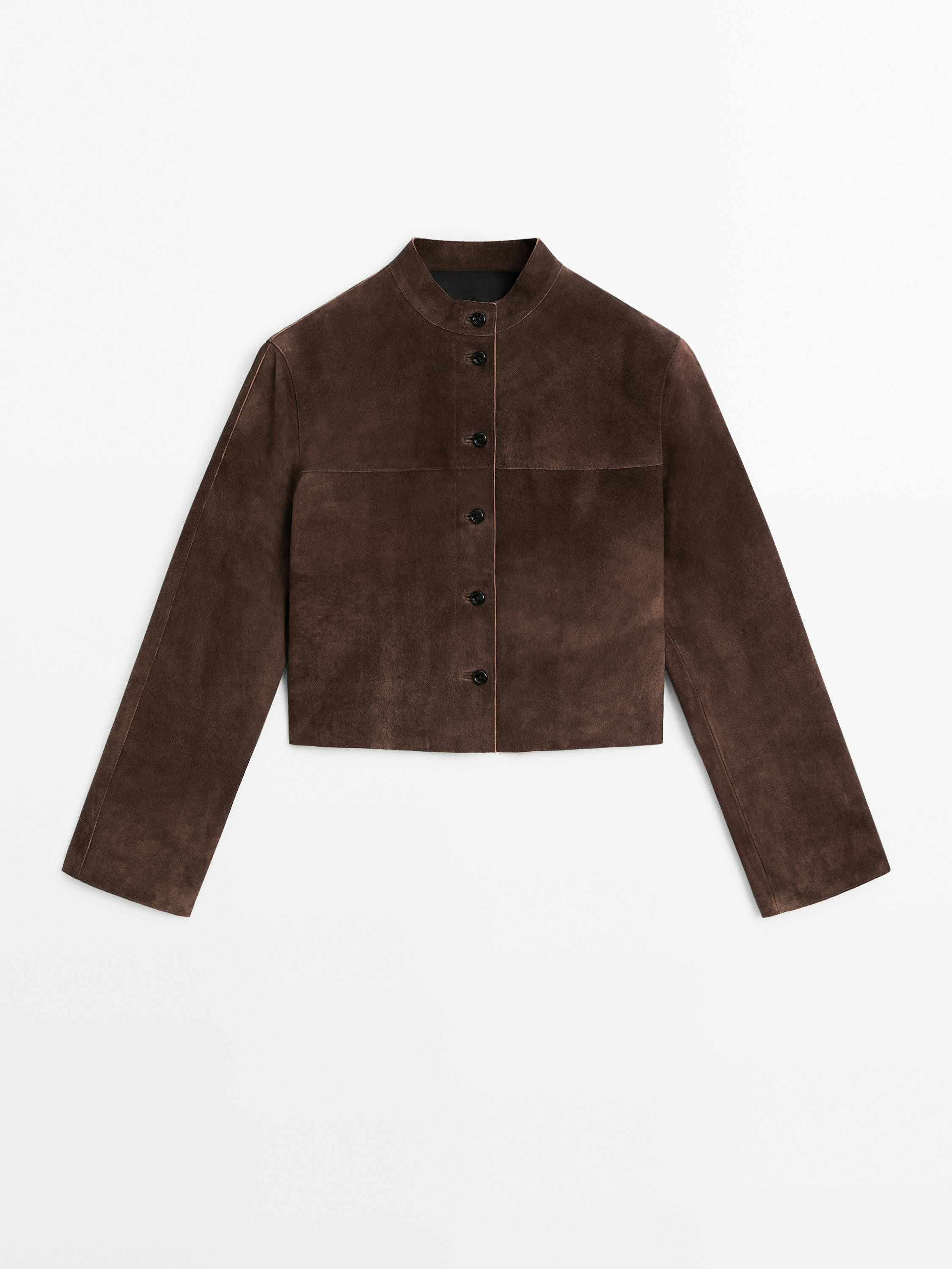 Short suede leather shirt | Massimo Dutti UK