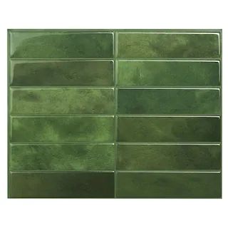 smart tiles Morocco Sefrou Green 11.43 in. x 9 in. Vinyl Peel and Stick Tile (2.84 sq. ft./ 4-Pac... | The Home Depot