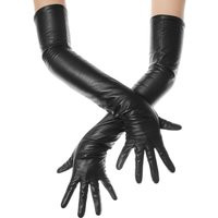 Long Black Opera Leather Gloves | Etsy (US)