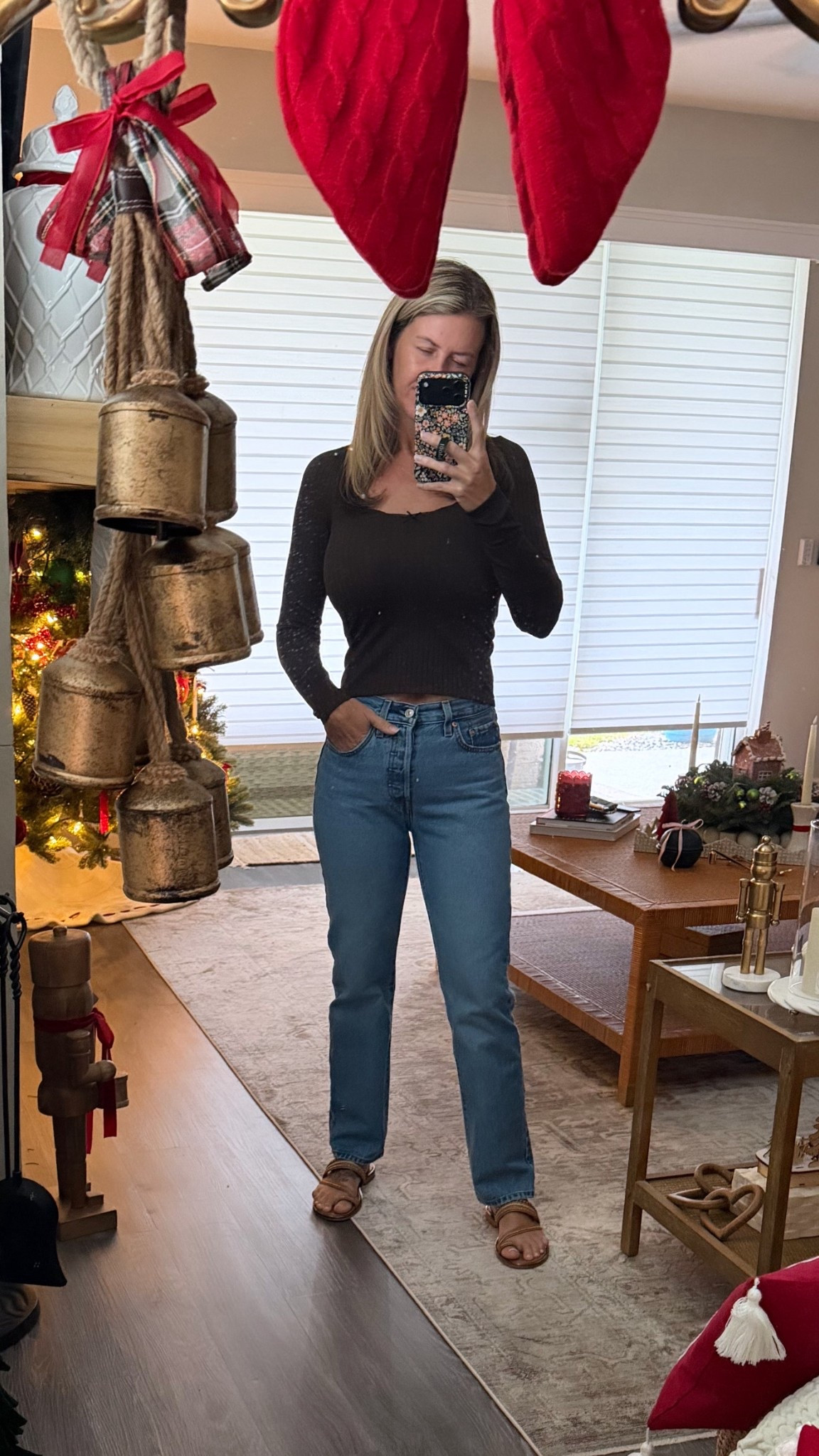 Love me Levi’s and then a cute long sleeve perfect for the cooler Florida winter days with a sweatshirt or over sized sweater  #jeans #levis #denim #longsleeve #winterstyle #floridawinter #pants #over40 

#LTKgrwm #LTKOver40 #LTKootd