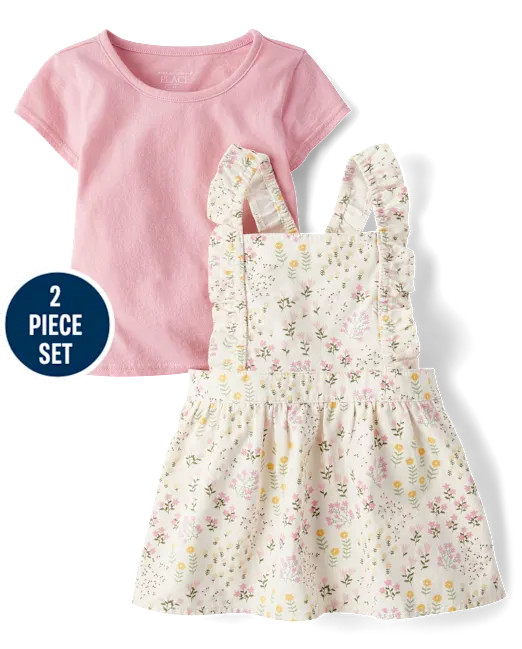 Toddler Girls Floral Skirtall 2-Piece Outfit Set - pink | The Children's Place
