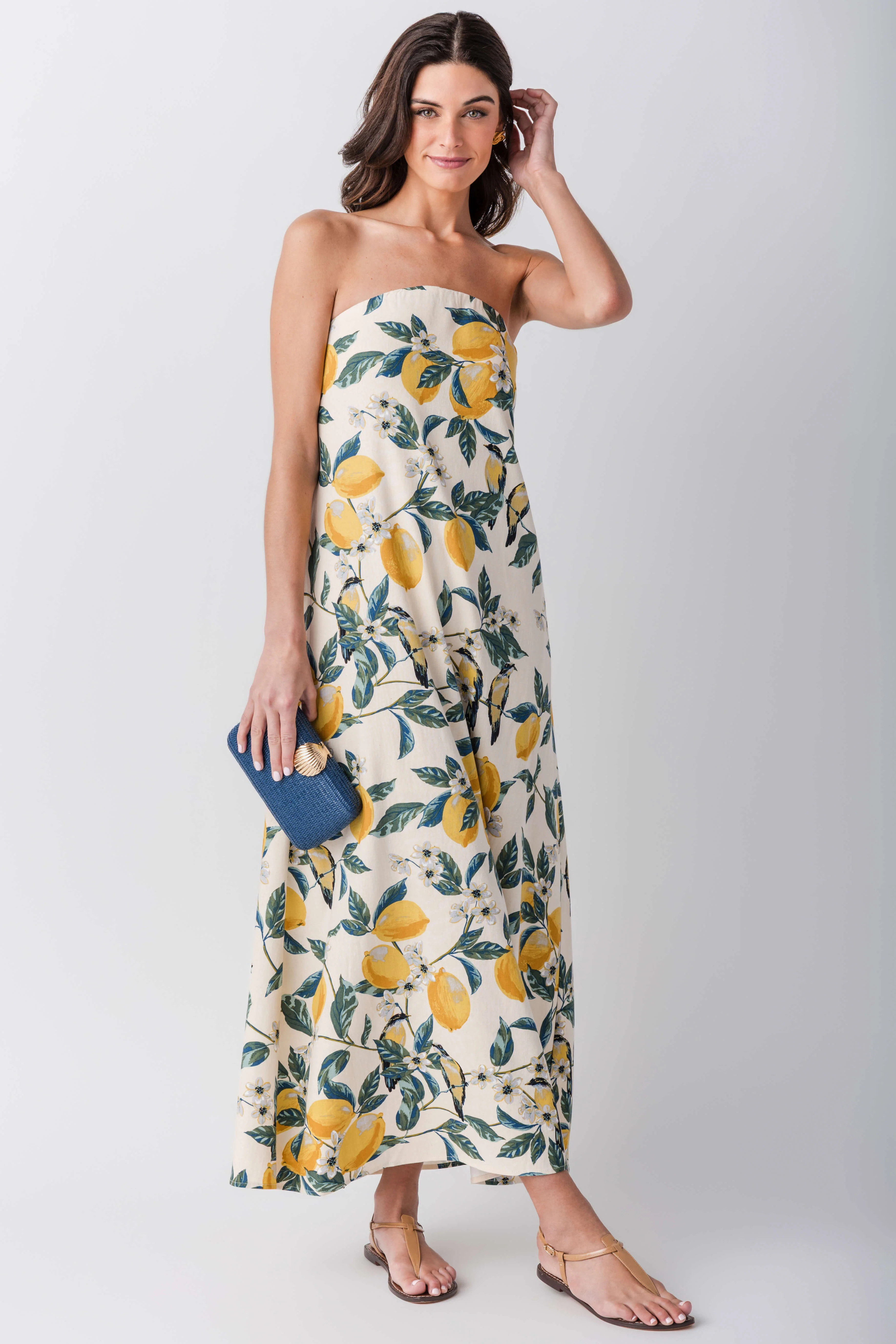 Dress Forum Vintage Lemonade Strapless Maxi Dress | Social Threads