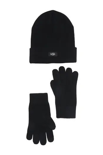 UGG® Hat & Tech Glove Set in Black at Nordstrom Rack | Nordstrom Rack