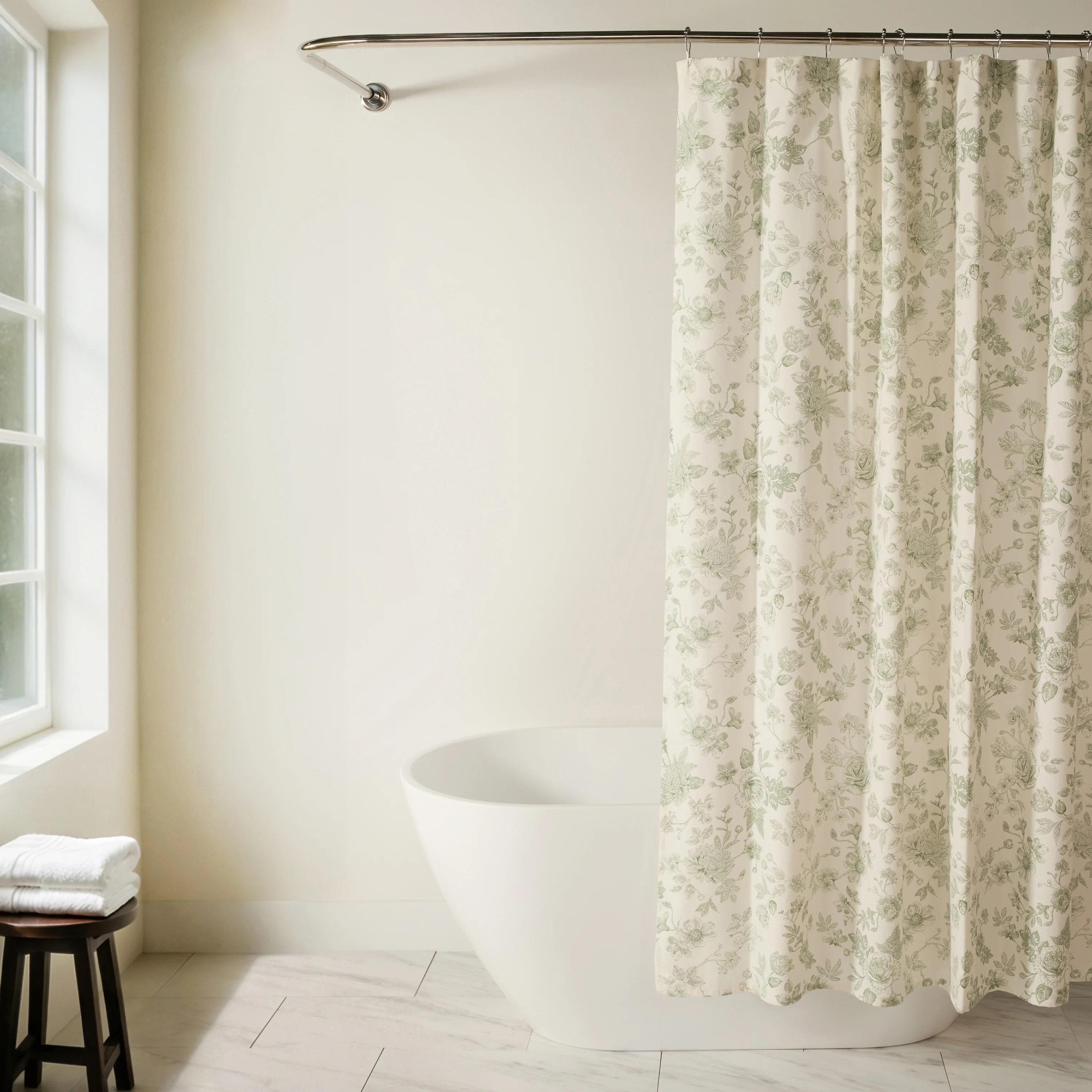 Vintage Floral Patterned Shower Curtain | Linens & Hutch | Linens and Hutch