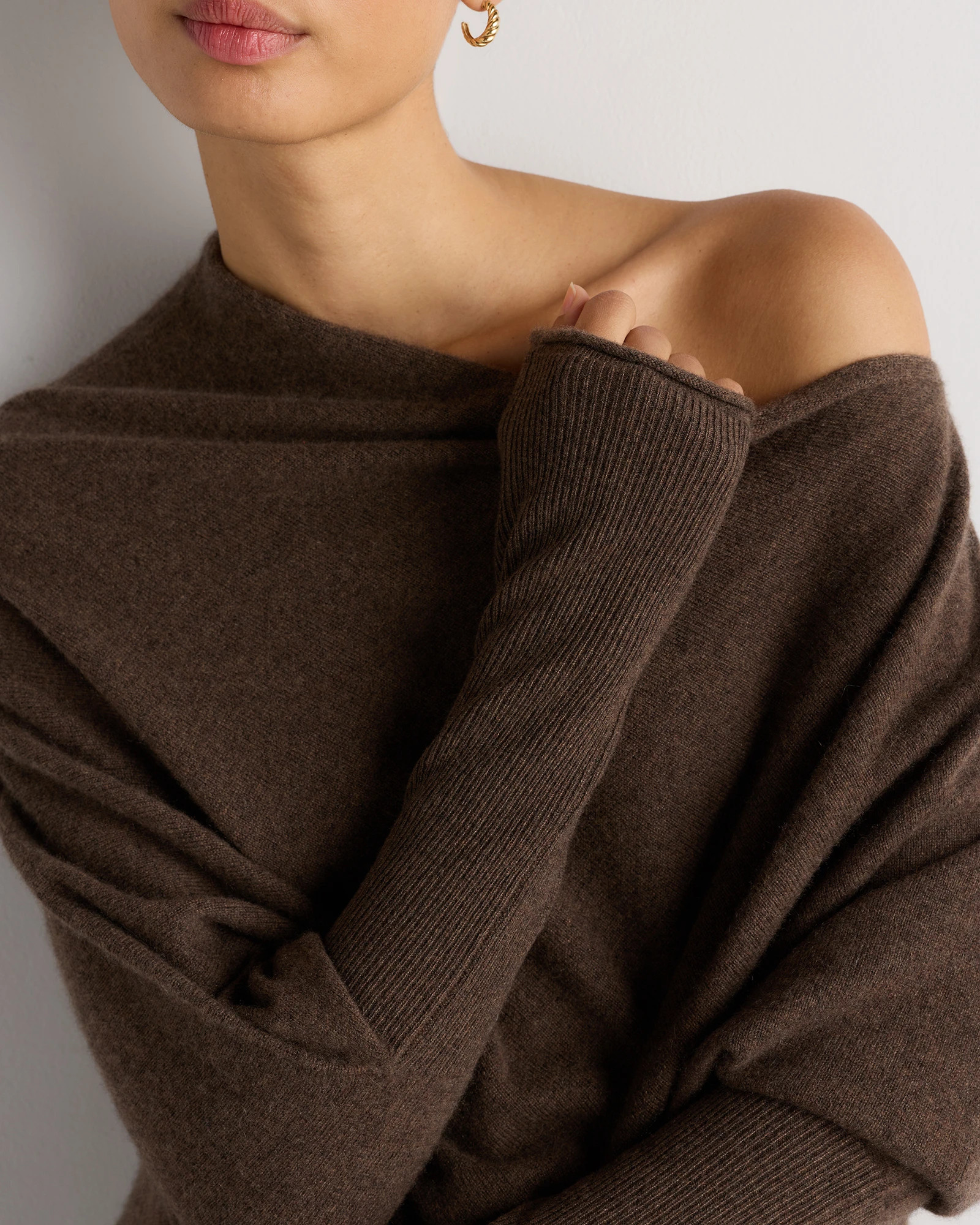 100% Mongolian Cashmere Asymmetric Draped Sweater | Quince