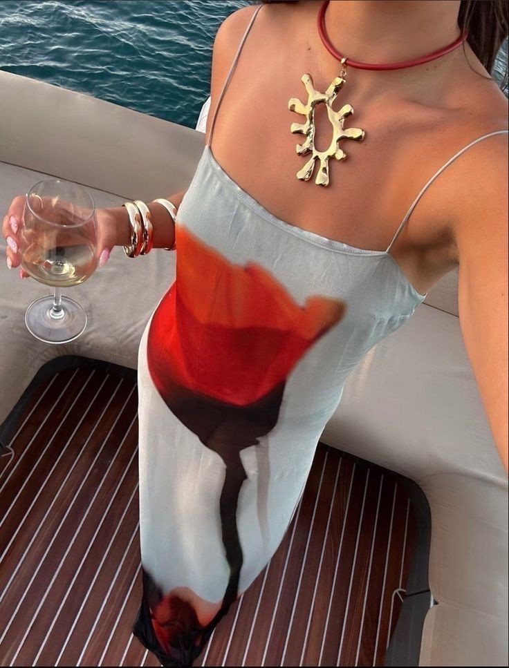 #YachtStyle #SummerOutfitInspo #VacationVibes #ChicStyle #ElegantFashion #SilkDress #SunsetOutfit #MinimalLuxury #OceanVibes #StatementJewelry #MediterraneanStyle #EveningOnTheWater #PinterestFashion #VacationLook #TrendAlert #SummerAesthetic #DressGoals #GoldenHourGlow #StyleInspo #ResortWear

#LTKSeasonal #LTKStyleTip