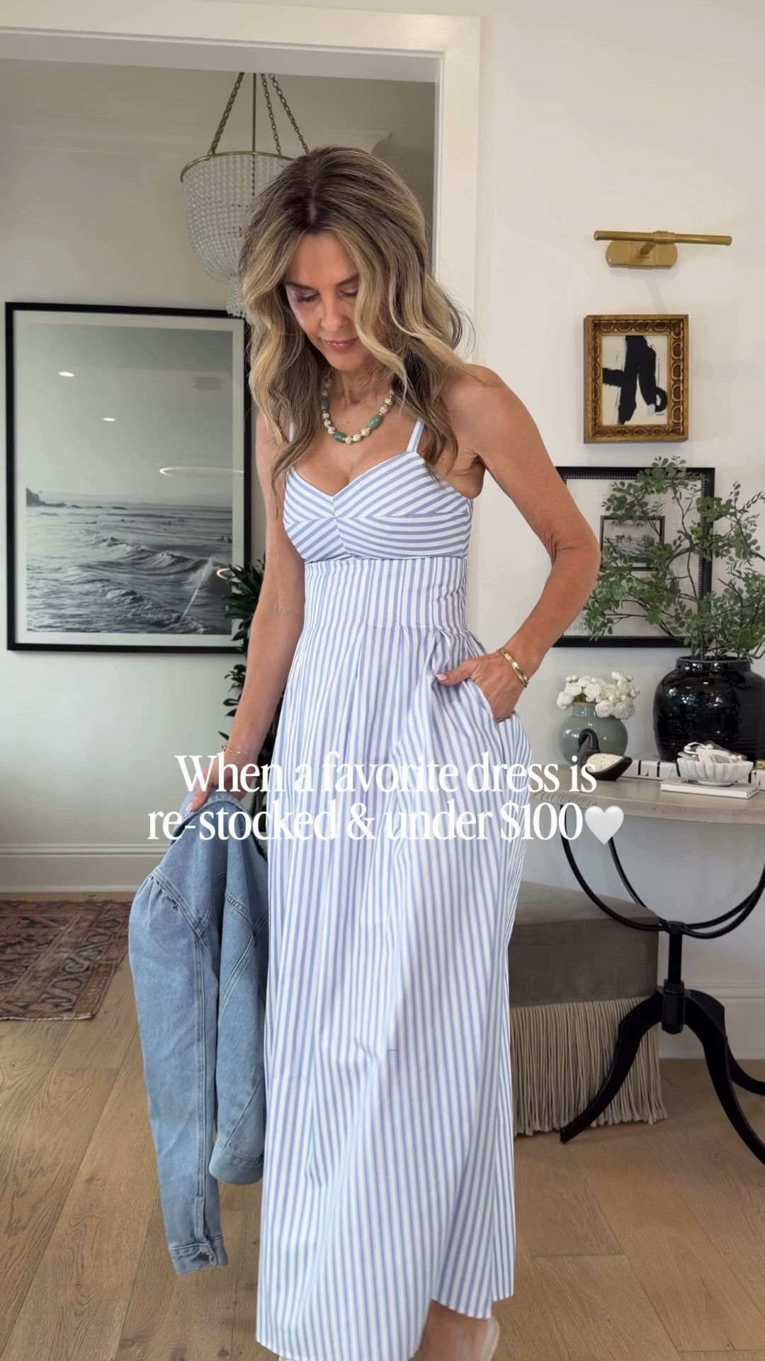 DISCOUNT CODE lucky17 today only 
Avara spring break ready! I’m 5’6’’.
-I’m wearing XS in dress and jacket 
-jeans TTS
-blue and white striped dress fits like a glove, size up if you want more space!

#LTKSeasonal #LTKOver40 #LTKootd
