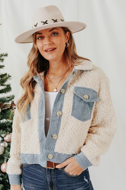 Chante Corduroy Contrast Sherpa Jacket | Magnolia Boutique