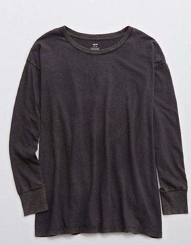 Aerie Long Sleeve Oversized Crewneck T-Shirt | American Eagle Outfitters (US & CA)