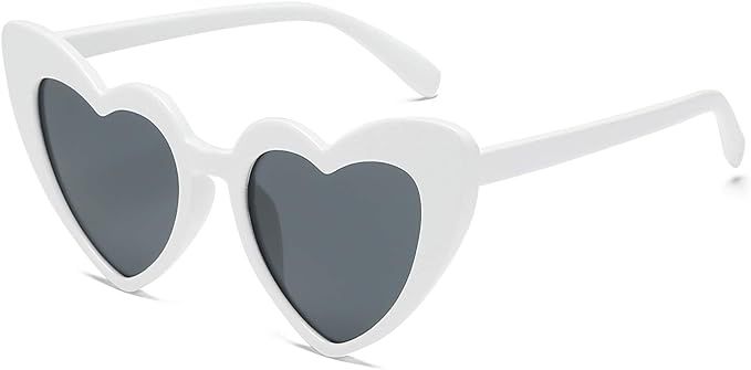 YOSHYA Clout Goggle Heart Sunglasses Vintage Cat Eye Mod Style Retro Kurt Cobain Glasses | Amazon (US)