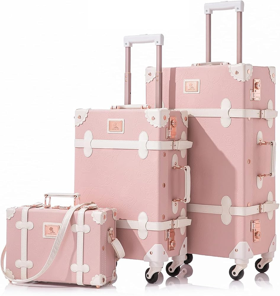 Unitravel 3 Piece Vintage Suitcase Set, Handcrafted Retro Luggage with TSA Lock and Carry On Cosm... | Amazon (US)