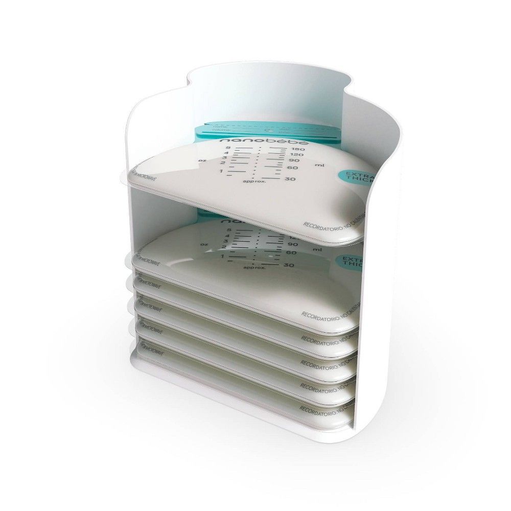 nanobebe 25 Breast Milk Storage Bags and Organizer - White | Target