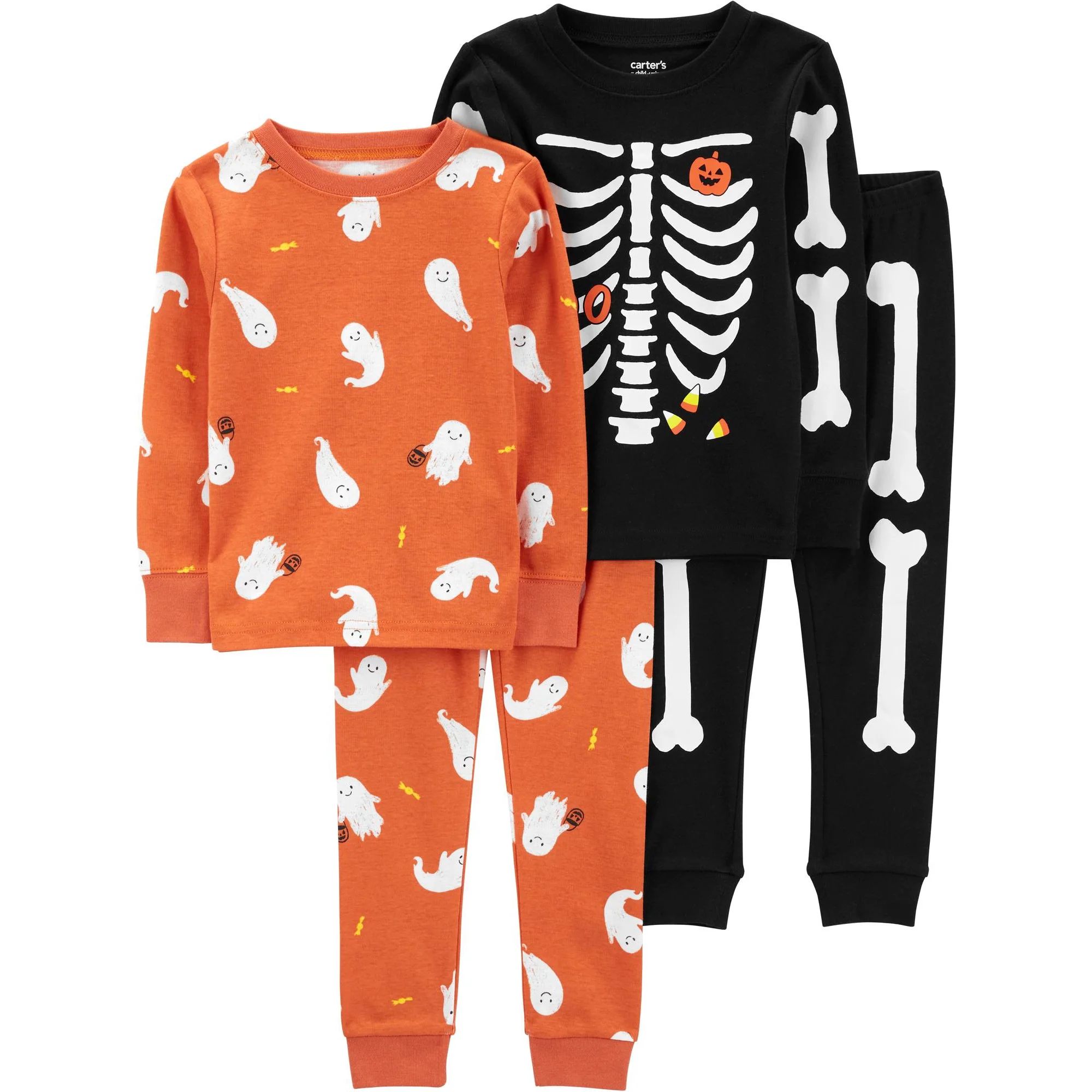 Carter's Child of Mine Toddler Halloween Pajamas, 2-Pack, 4-Piece, Sizes 12M-5T - Walmart.com | Walmart (US)