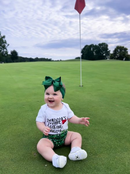 Baby girl golf outfit “Daddy’s future golfing buddy” 💚🏌🏼‍♀️