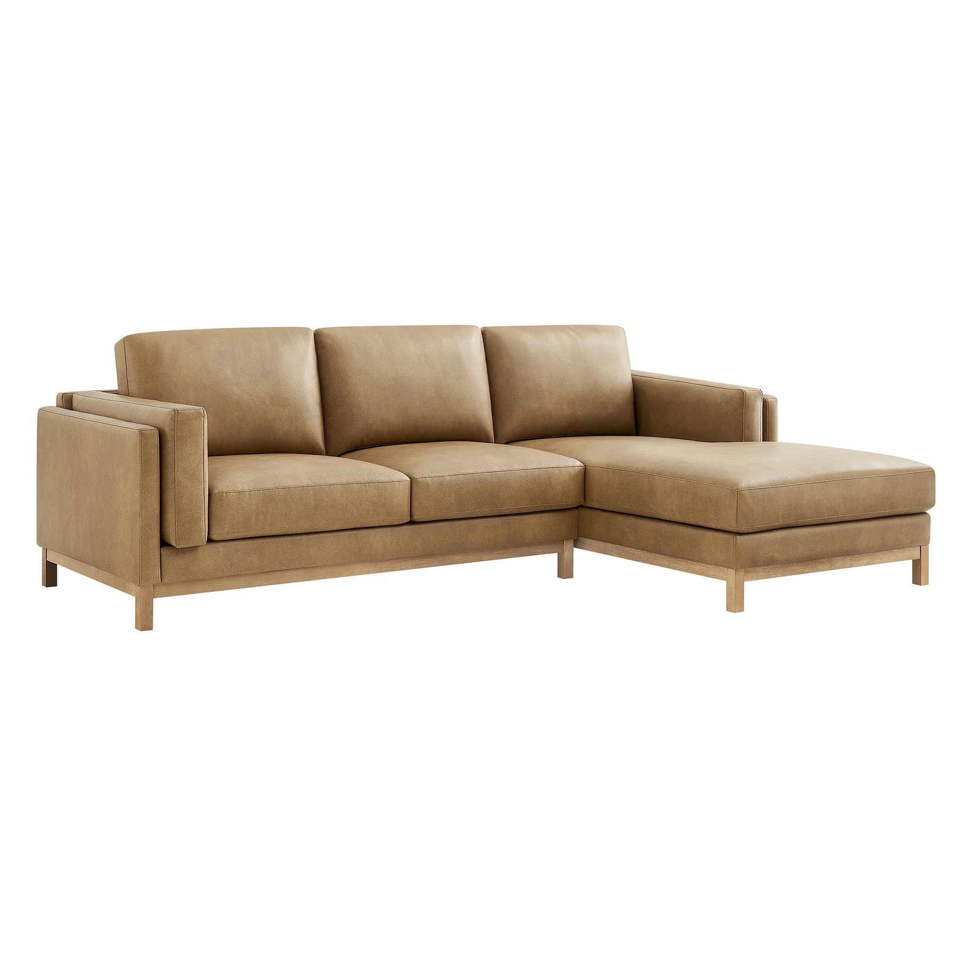 Modway Roscoe Right-Facing Vegan Leather Sectional Sofa with Chaise in Toa | Walmart (US)