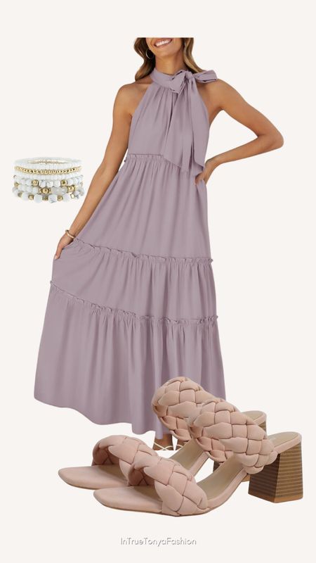 Purple pastel spring maxi dress with braided heels and accessories.  Perfect for Easter or an upcoming spring wedding. 

//Spring outfits 2024, Amazon outfit ideas, casual outfit ideas, casual fashion, amazon fashion, amazon casual outfit, cute casual outfit, outfit inspo, outfits amazon, outfit ideas, Womens shoes, amazon shoes, Amazon bag, purse, size 4-6, early spring outfits, winter to spring transition outfit, spring outfit, wedding guest dress, easter dress, Easter outfits, #ltkwedding #ltkshoecrush #ltksalealert

#LTKstyletip #LTKSeasonal #LTKfindsunder50
