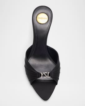 Saint Laurent 60mm Jerry Embellished Satin Crepe Mules | Neiman Marcus