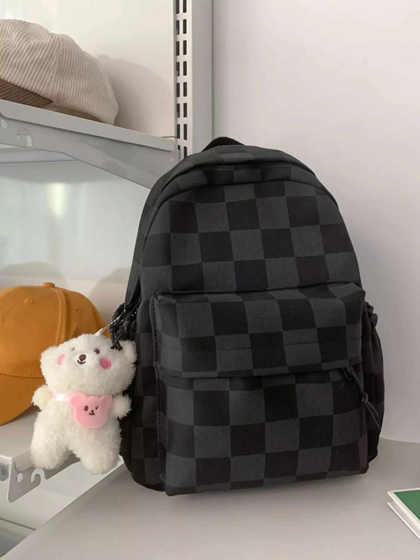 Waterproof,Lightweight Checkered Pattern Functional Backpack With