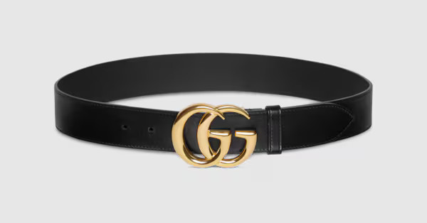 GG Marmont leather belt with shiny buckle | Gucci (US)