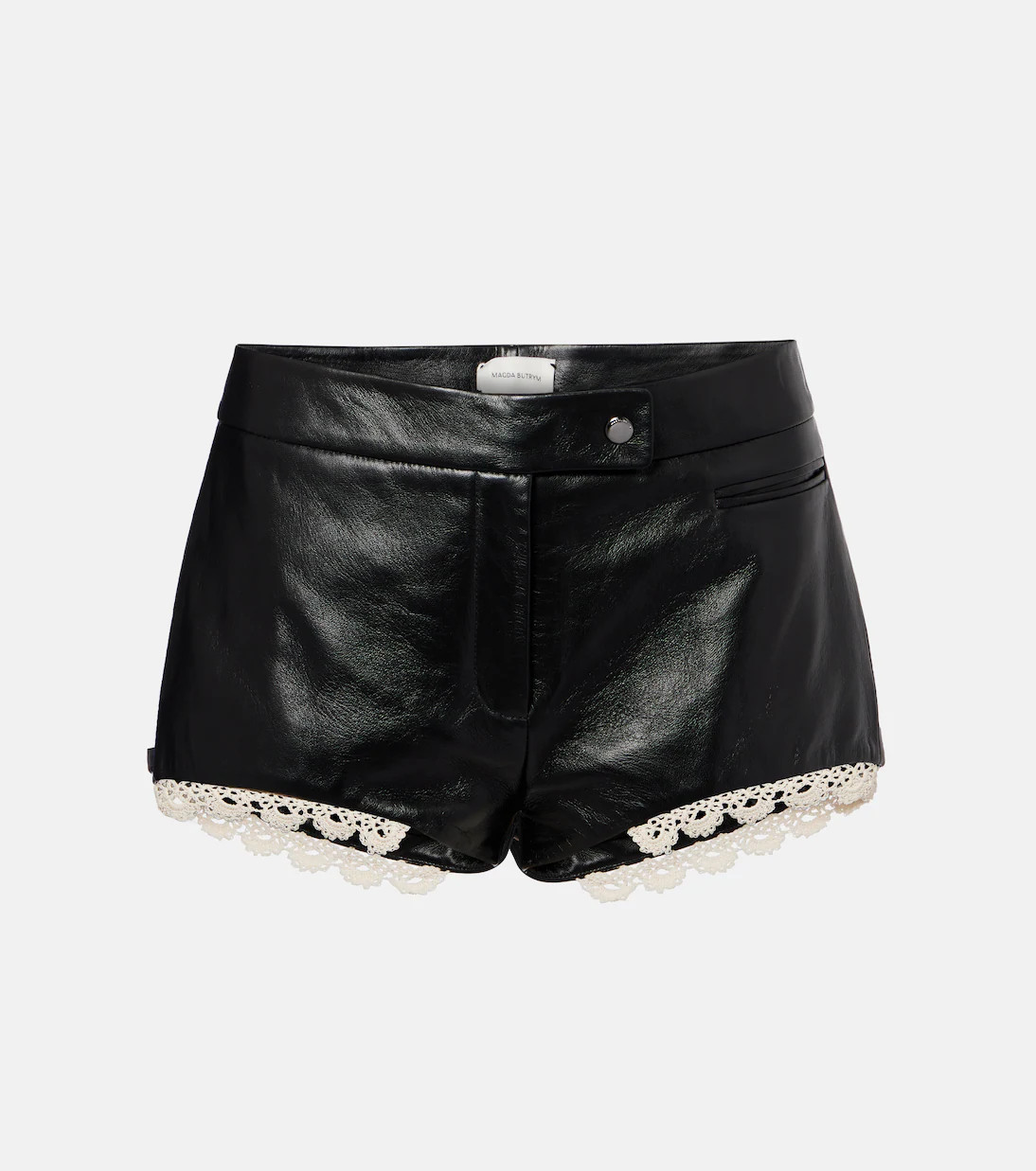Lace-trimmed leather shorts | Mytheresa (UK)