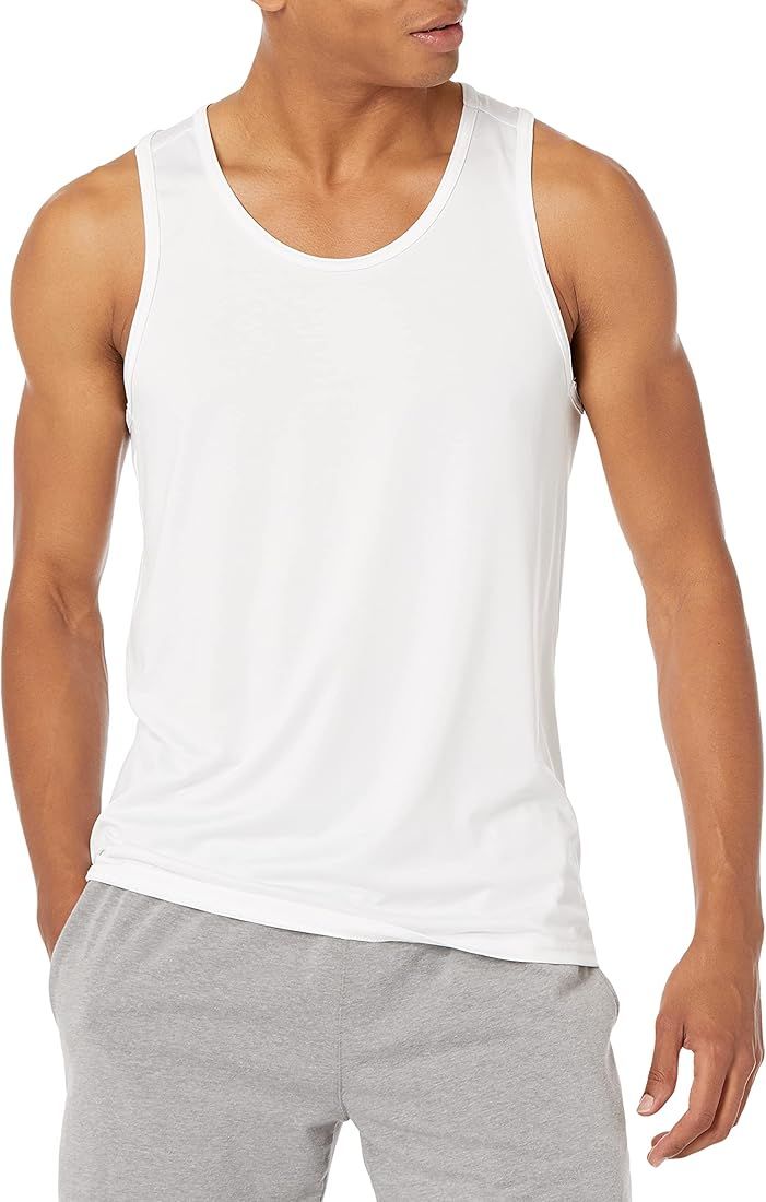 Amazon.com: Amazon Essentials Men's Tech Stretch Tank T-Shirt, White, Large : Clothing, Shoes & J... | Amazon (US)