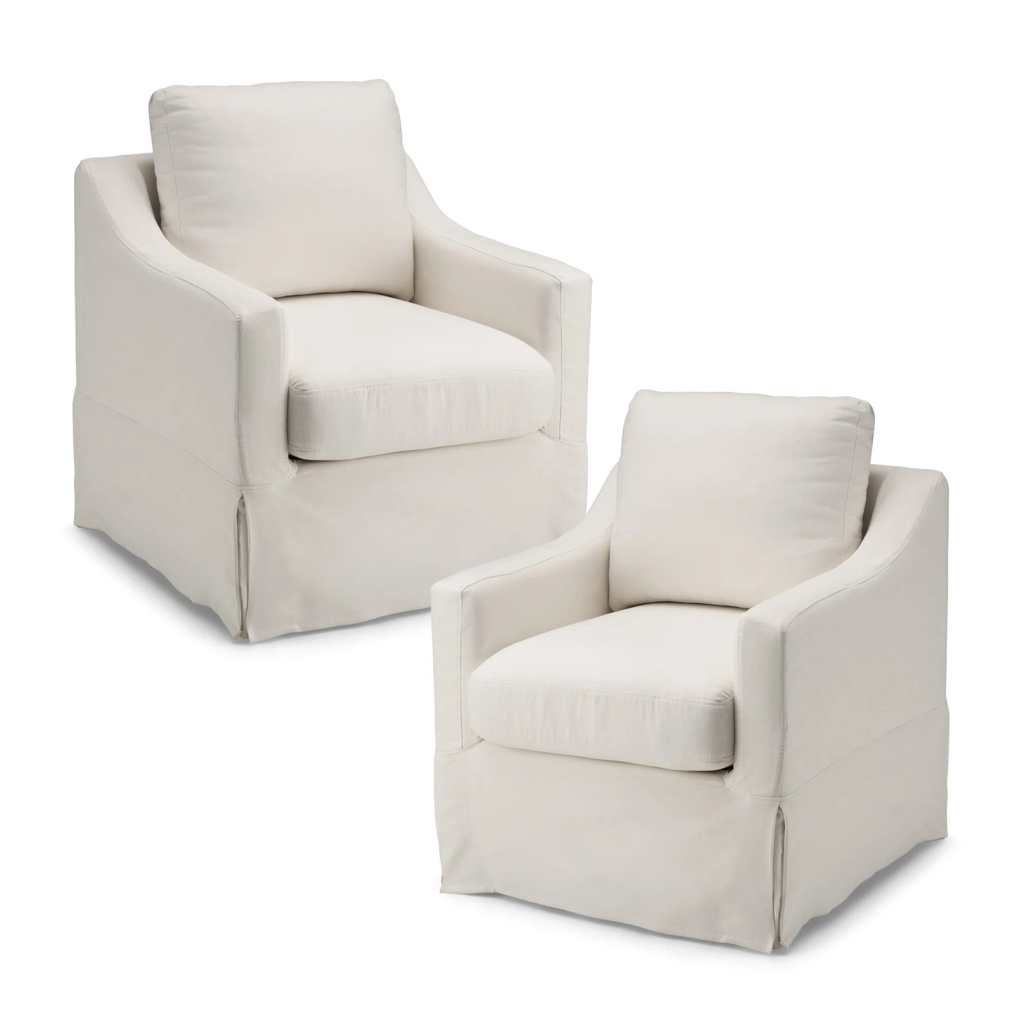 Swivel Accent Chairs With Slipcovers - Set Of 2 | Wayfair North America